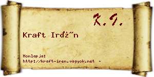 Kraft Irén névjegykártya